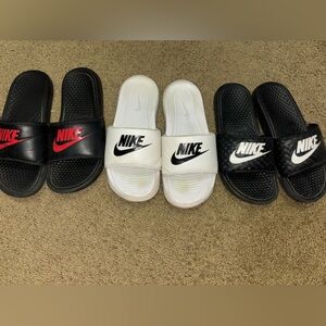 3 pairs of nike slides all size 8